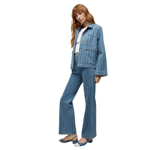 VERONICA BEARD Dahl Striped Denim Jacket XS - Picture 4 of 14